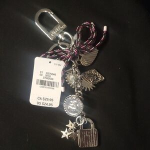 Chic Silver and Pink Charm Key Holder